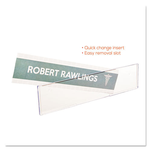 Image of deflecto® Superior Image Cubicle Nameplate Sign Holder, 8.5 x 2 Insert, Clear