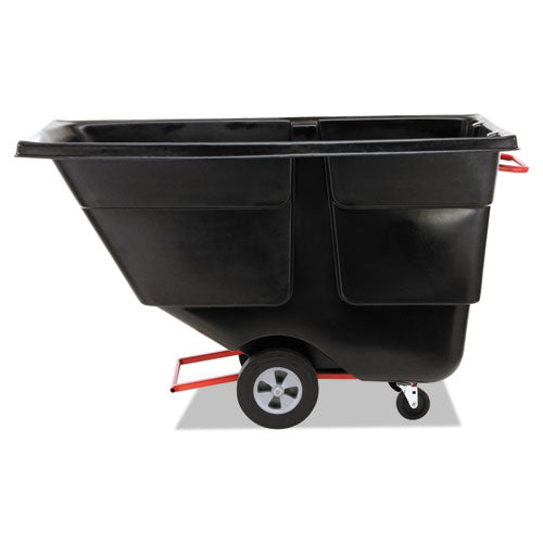 Image of Rubbermaid® Commercial 1 cu yd BRUTE Rotomolded Tilt Truck, 850 lb Capacity, Black