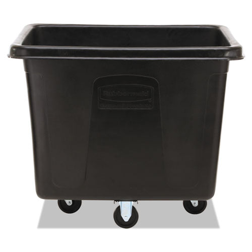 Image of Rubbermaid® Commercial Cube Truck, 119.7 gal, 500 lb Capacity, Plastic/Metal, Black
