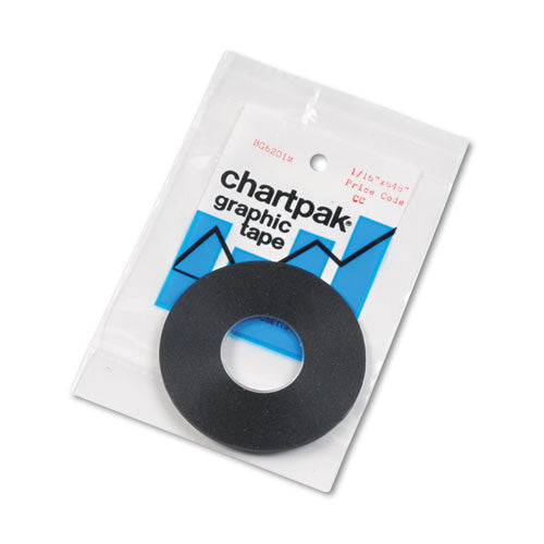 Image of Chartpak® Graphic Chart Tapes, 1" Core, 0.06" X 54 Ft, Matte Black