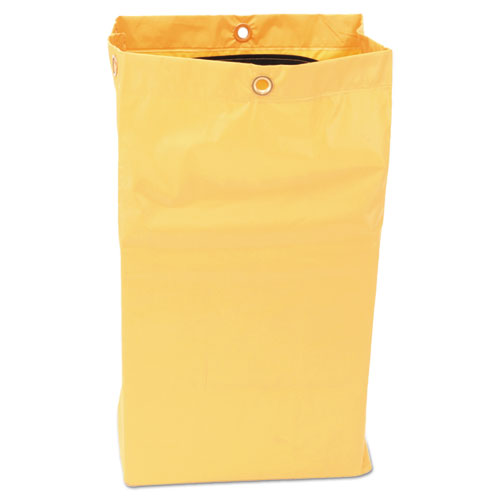 Image of Rubbermaid® Commercial Zippered Vinyl Cleaning Cart Bag for Rubbermaid Commercial 6173-88, 24 gal, 17.25" x 10.5" x 30.5", Yellow