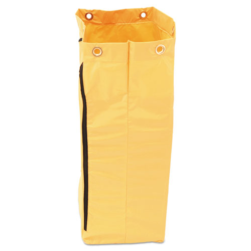 Image of Rubbermaid® Commercial Zippered Vinyl Cleaning Cart Bag for Rubbermaid Commercial 6173-88, 24 gal, 17.25" x 10.5" x 30.5", Yellow