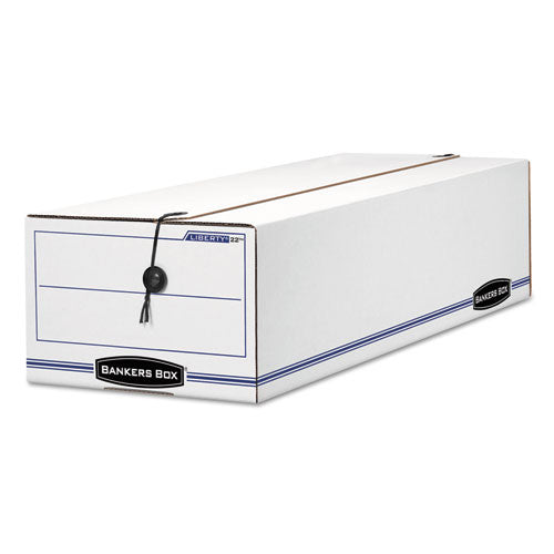 Image of Bankers Box® Liberty Check And Form Boxes, 9.75" X 23.75" X 6.25", White/blue, 12/carton