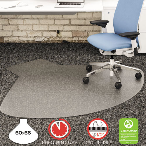 Image of deflecto® Supermat Frequent Use Chair Mat, Medium Pile Carpet, 60 X 66, Workstation, Clear