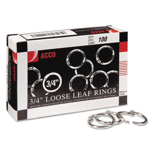 Image of ACCO Metal Book Rings, 0.75" Diameter, 100/Box