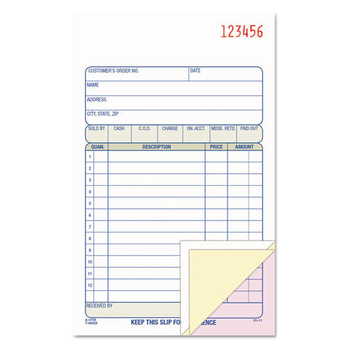 Image of Adams® Multipart Sales Order Pad, Three-Part Carbonless, 4.19 x 6.69, 50 Forms Total