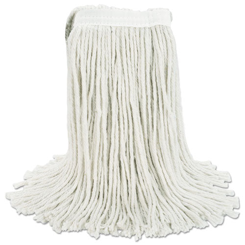 Image of Boardwalk® Premium Cut-End Wet Mop Heads, Cotton, 24oz, White, 12/carton