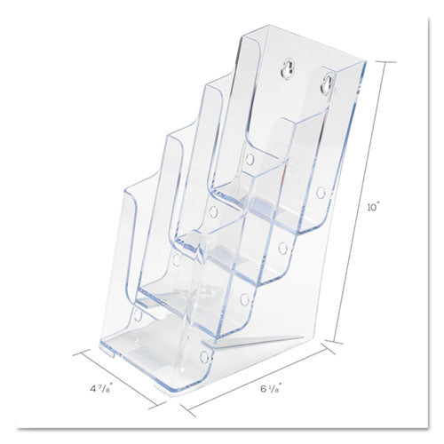 Image of deflecto® 4-Compartment Docuholder, Leaflet Size, 4.88w X 6.13d X 10h, Clear