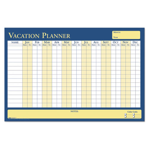 Image of House of Doolittle 100% Recycled All-Purpose/Vacation Planner, 12-Month Planning/Scheduling Calendar, 36" x 24", Multicolor Surface