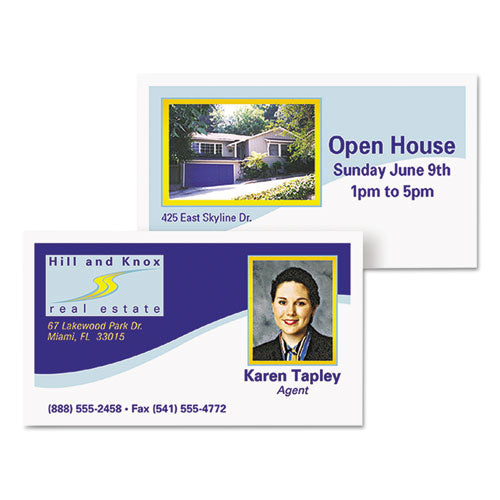Image of Avery® Clean Edge Business Cards, Laser, 2 X 3.5, White, 200 Cards, 10 Cards/sheet, 20 Sheets/pack