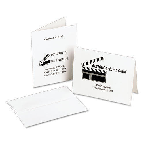Image of Avery® Note Cards with Matching Envelopes, Laser, 80 lb, 4.25 x 5.5, Uncoated White, 60 Cards, 2 Cards/Sheet, 30 Sheets/Pack