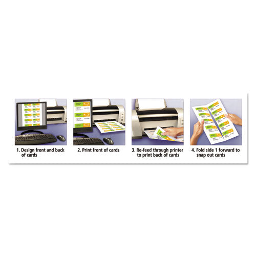 Image of Avery® True Print Clean Edge Business Cards, Inkjet, 2 X 3.5, Ivory, 200 Cards, 10 Cards Sheet, 20 Sheets/pack