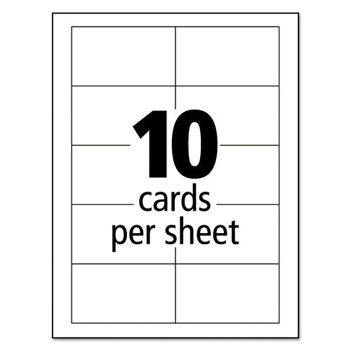 Image of Avery® True Print Clean Edge Business Cards, Inkjet, 2 X 3.5, Ivory, 200 Cards, 10 Cards Sheet, 20 Sheets/pack