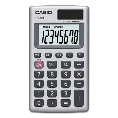 Image of Casio® Hs-8va Handheld Calculator, 8-Digit Lcd, Silver