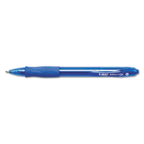 Image of BIC® Glide Bold Ballpoint Pen, Retractable, Bold 1.6 Mm, Blue Ink, Translucent Blue Barrel, Dozen