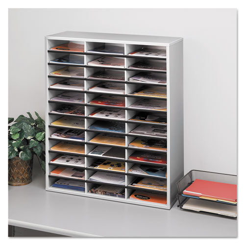 Image of Fellowes® Literature Organizer, 36 Letter Compartments, 29 x 11.88 x 34.69, Dove Gray
