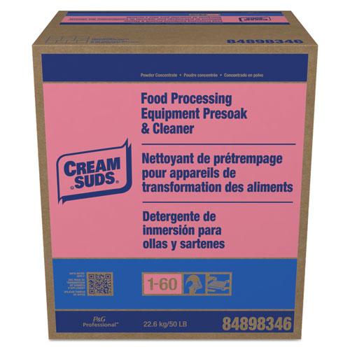 Image of Cream Suds® Manual Pot and Pan Presoak and Detergent with Phosphate, Baby Powder Scent, Powder, 50 lb Box