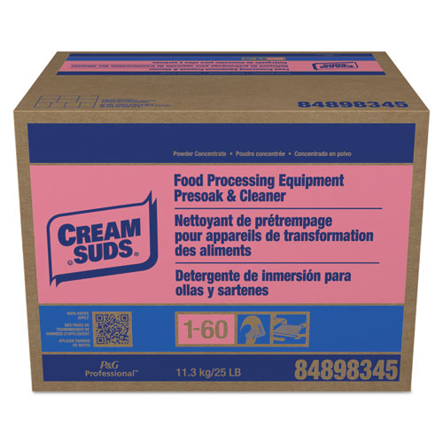 Image of Cream Suds® Manual Pot and Pan Presoak and Detergent with Phosphate, Baby Powder Scent, Powder, 25 lb Box