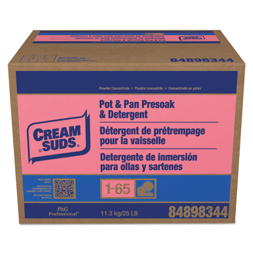 Image of Cream Suds® Manual Pot and Pan Presoak and Detergent without Phosphate, Baby Powder Scent, Powder, 25 lb Box