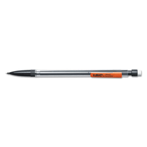 Image of BIC® Xtra Smooth Mechanical Pencils with Tube of Lead, 0.7 mm, HB (#2), Black Lead, Clear Barrel, Dozen