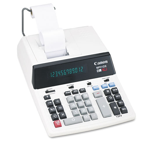 Image of Canon® Mp21dx 12-Digit Ribbon Printing Calculator, Black/red Print, 3.5 Lines/sec