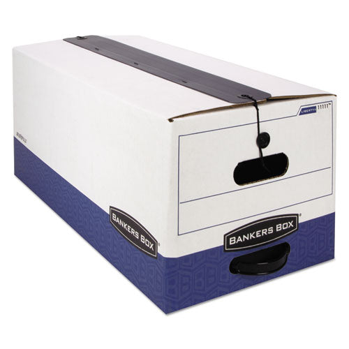 Image of Bankers Box® Liberty Plus Heavy-Duty Strength Storage Boxes, Letter Files, 12.25" X 24.13" X 10.75", White/blue, 12/carton