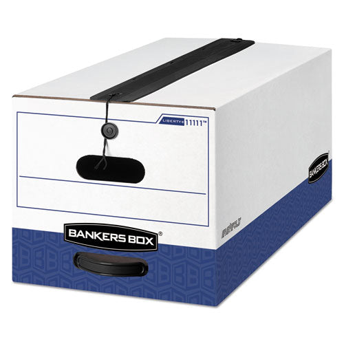 Image of Bankers Box® Liberty Plus Heavy-Duty Strength Storage Boxes, Letter Files, 12.25" X 24.13" X 10.75", White/blue, 12/carton