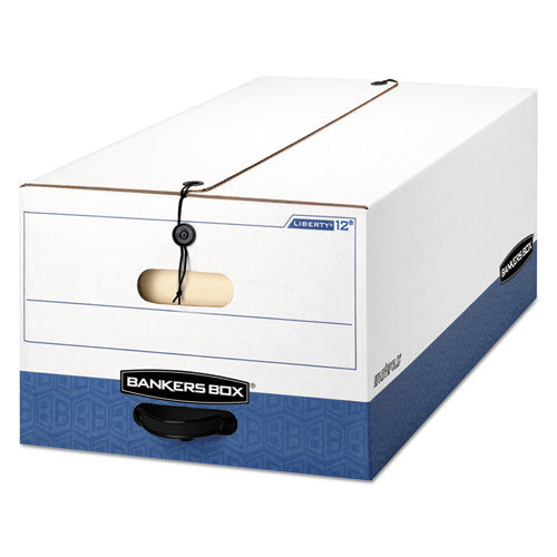 Image of Bankers Box® Liberty Heavy-Duty Strength Storage Boxes, Legal Files, 15.25" X 24.13" X 10.75", White/blue, 12/carton