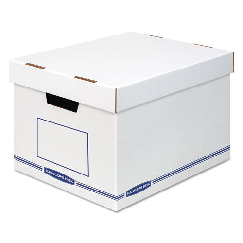 Image of Bankers Box® Organizer Storage Boxes, X-Large, 12.75" X 16.5" X 10.5", White/blue, 12/carton
