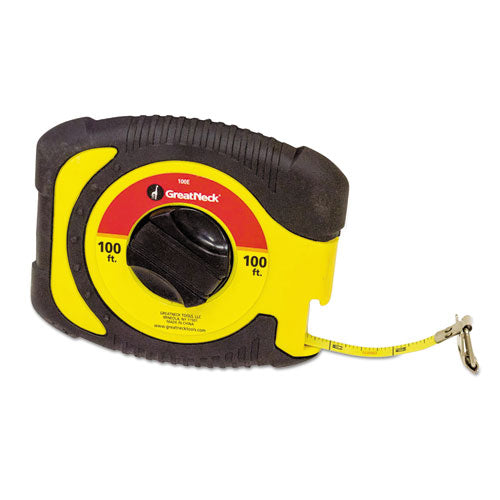 Image of Great Neck® English Rule Measuring Tape, 0.38" x 100 ft, Steel, Yellow