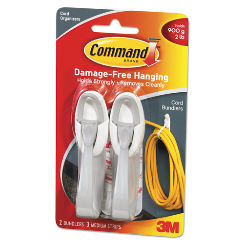 Image of Command Cable Bundler, White, 2/pack