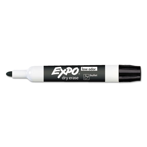 Image of EXPO® Low-Odor Dry-Erase Marker, Medium Bullet Tip, Black, Dozen