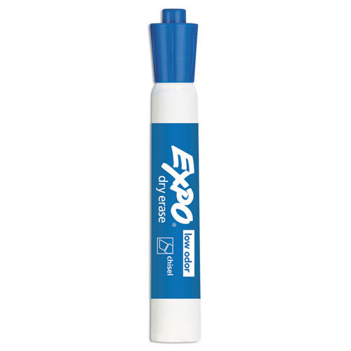 Image of EXPO® Low-Odor Dry-Erase Marker, Broad Chisel Tip, Blue, Dozen