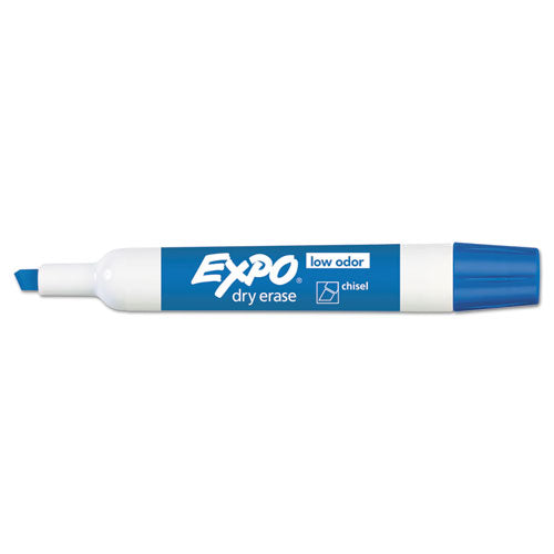 Image of EXPO® Low-Odor Dry-Erase Marker, Broad Chisel Tip, Blue, Dozen