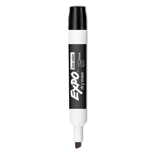 Image of EXPO® Low-Odor Dry-Erase Marker, Broad Chisel Tip, Black, Dozen