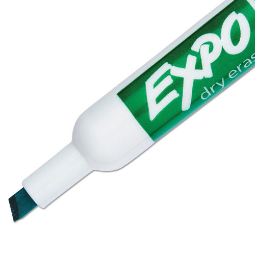 Image of EXPO® Low-Odor Dry-Erase Marker, Broad Chisel Tip, Green, Dozen