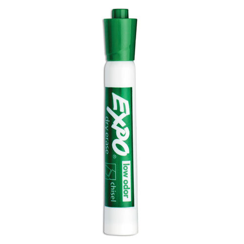 Image of EXPO® Low-Odor Dry-Erase Marker, Broad Chisel Tip, Green, Dozen