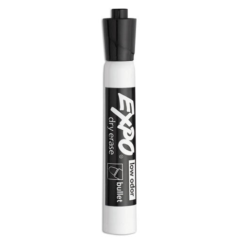 Image of EXPO® Low-Odor Dry-Erase Marker, Medium Bullet Tip, Black, Dozen