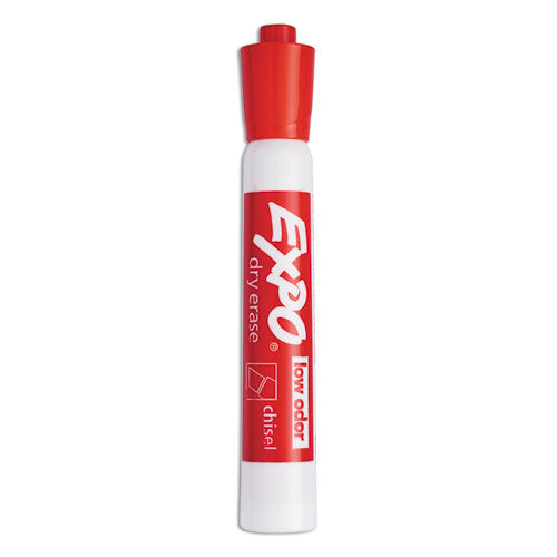 Image of EXPO® Low-Odor Dry-Erase Marker, Broad Chisel Tip, Red, Dozen