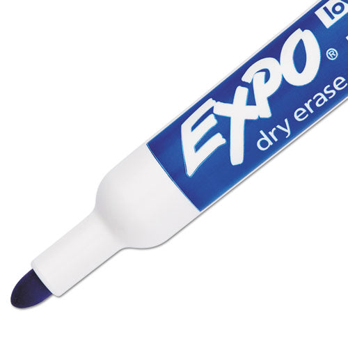 Image of EXPO® Low-Odor Dry-Erase Marker, Medium Bullet Tip, Blue, Dozen