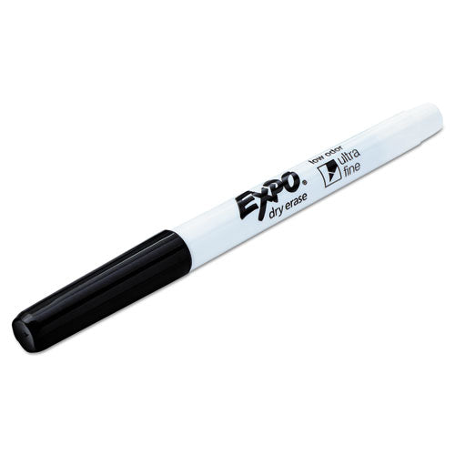 Image of EXPO® Low-Odor Dry-Erase Marker, Extra-Fine Bullet Tip, Black, 4/Pack