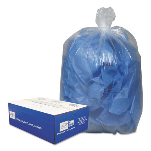 Image of Classic Clear Linear Low-Density Can Liners, 60 gal, 0.9 mil, 38" x 58", Clear, 10 Bags/Roll, 10 Rolls/Carton