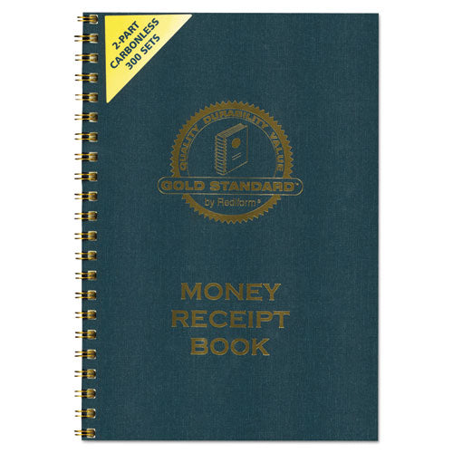 Image of Rediform® Gold Standard Money Receipt Book, Two-Part Carbonless, 7 x 2.75, 4 Forms/Sheet, 300 Forms Total