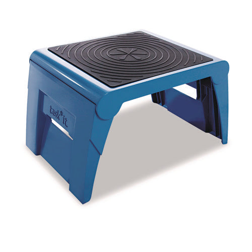 Image of Cramer® Folding Step Stool, 1-Step, 300 lb Capacity, 14 x 11.25 x 9.75, Blue