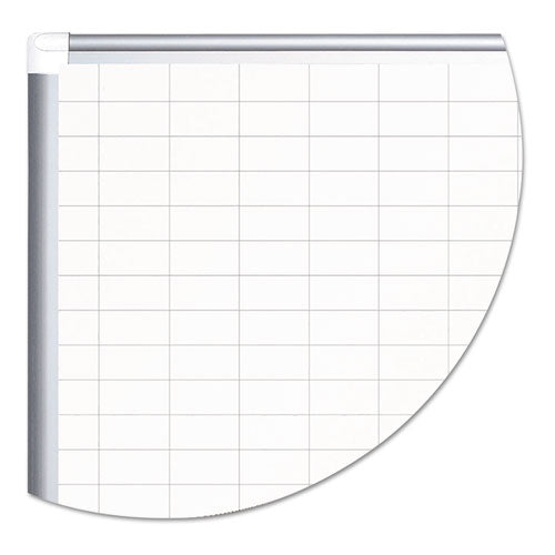 Image of MasterVision® Gridded Magnetic Porcelain Dry Erase Project Planning Board, 1" x 2" Cells, 72" x 48", White Surface, Satin Aluminum Frame