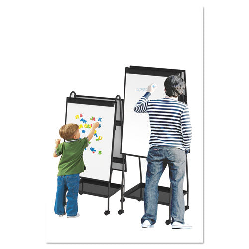 Image of MasterVision® Creation Station Magnetic Dry Erase Board, 29.5" x 74.88", White Surface, Black Metal Frame