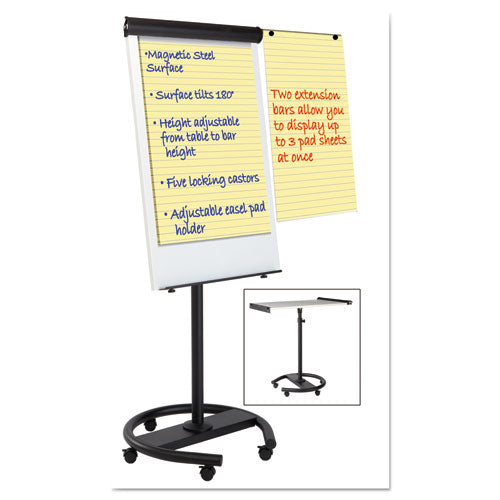 Image of MasterVision® 360 Multi-Use Mobile Magnetic Dry Erase Easel, 27" x 41", White Surface, Black Steel Frame