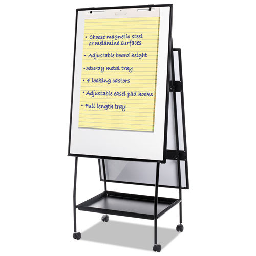 Image of MasterVision® Creation Station Magnetic Dry Erase Board, 29.5" x 74.88", White Surface, Black Metal Frame