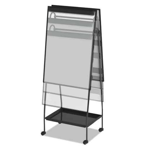 Image of MasterVision® Creation Station Magnetic Dry Erase Board, 29.5" x 74.88", White Surface, Black Metal Frame