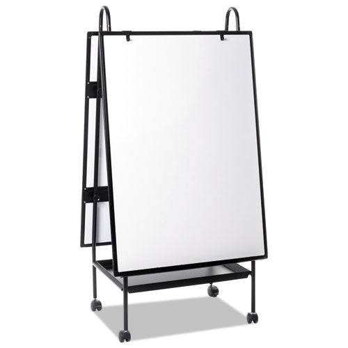Image of MasterVision® Creation Station Dry Erase Board, 29.5" x 74.88", White Surface, Black Metal Frame